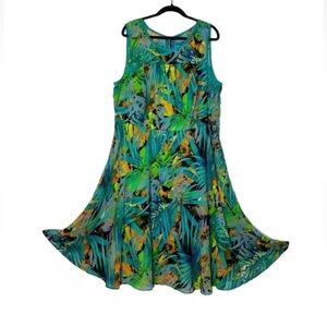 Chris McLaughlin Floral Sheer Overlay Keyhole Dress Plus Size 22W